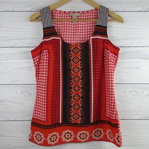 Banana Republic Top Women Small Sleeveless Colorful Damask Work Casual Office